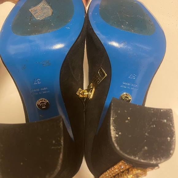 Loriblu Black Suede Crystal Ankle Booties – Size 37 – Made in Italy - Picture 4 of 4